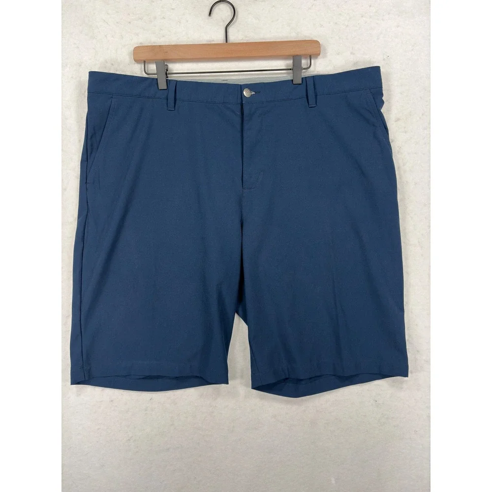 Adidas Mens Golf Shorts Navy Blue Flat Front Performance Size 42 RN88387